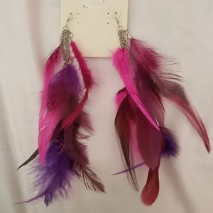 Pink Feather earrings
